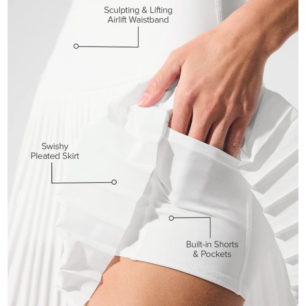 ALO Yoga White Circle Skater Skirt